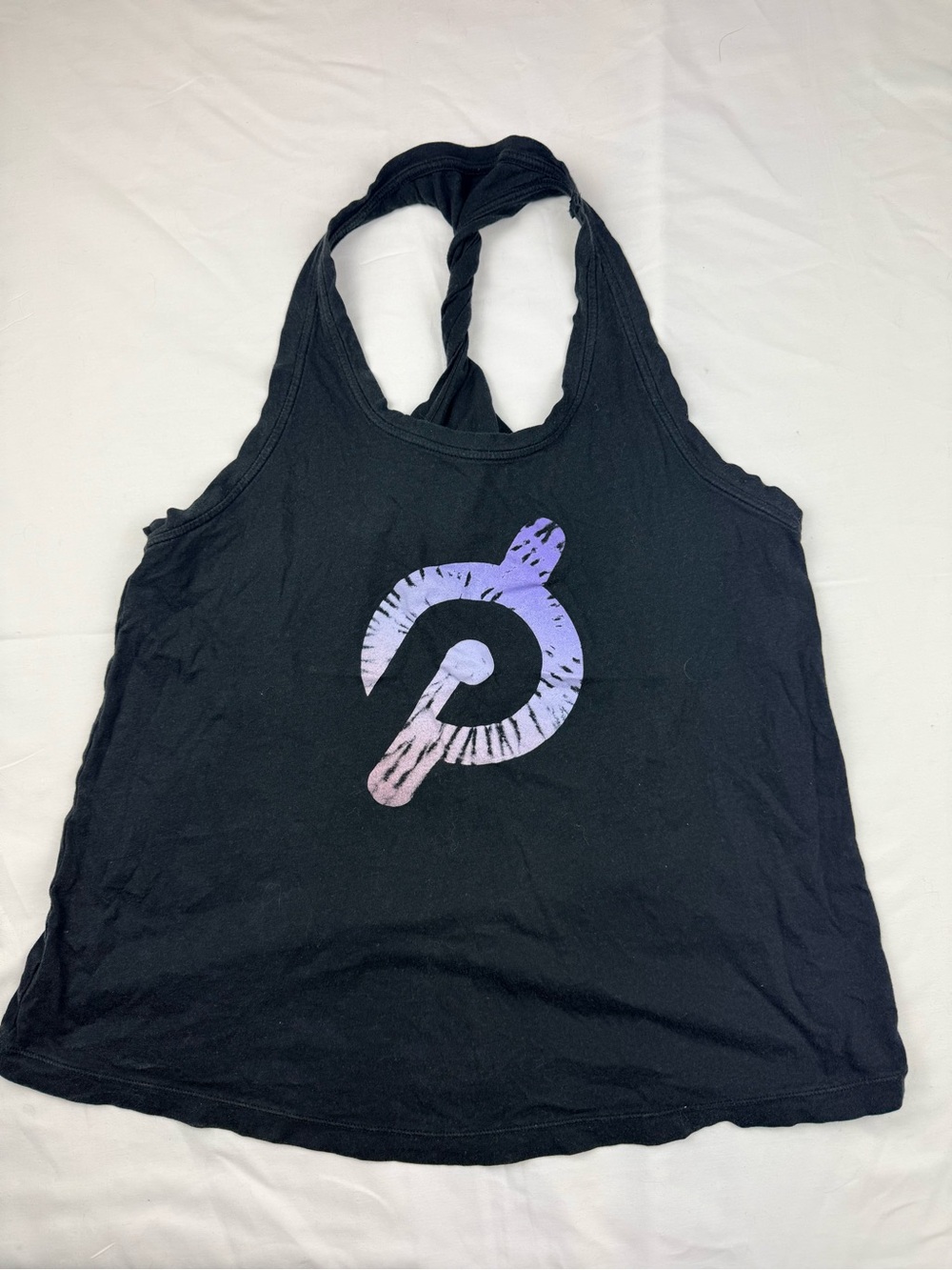 Peloton‎ Black Braided-Halter Tank with Purple-Pink Logo